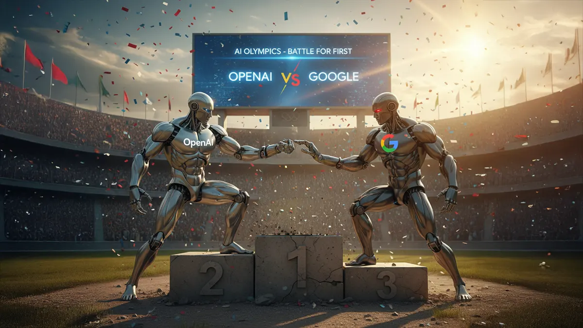 Auf dem Podest kämpfen Google gegen OpenAI Roboter